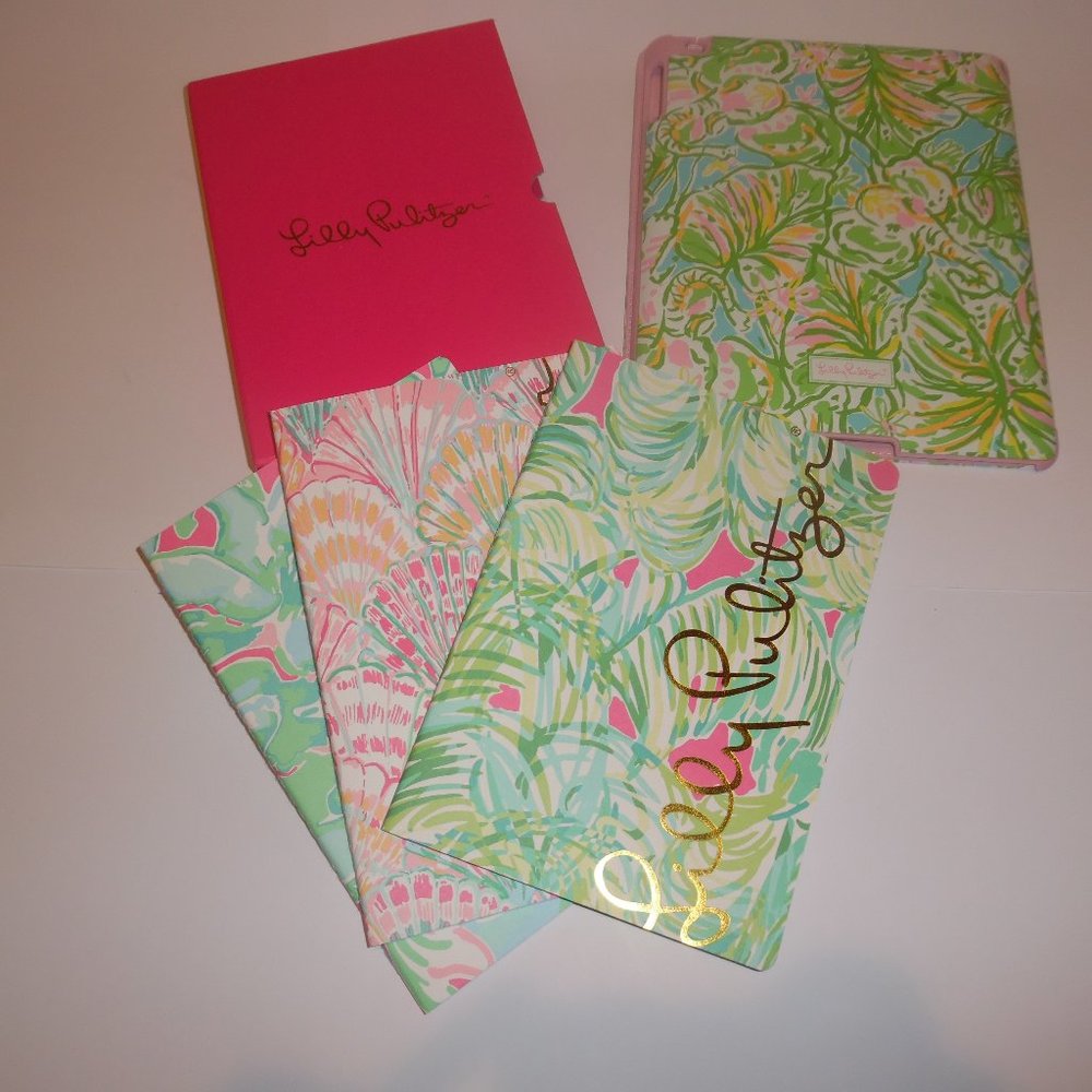 LOT Lilly Pulitzer iPad Case 2/3 Notebooks Journal